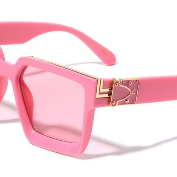 Women‎ Sunglasses Pink Frame Lens Fashion Designer Square Lentes Gafas Mujeres - Picture 1 of 4